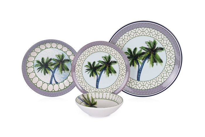 Hermia Tile Palm Juego de Cena de 24 Piezas Multicolor